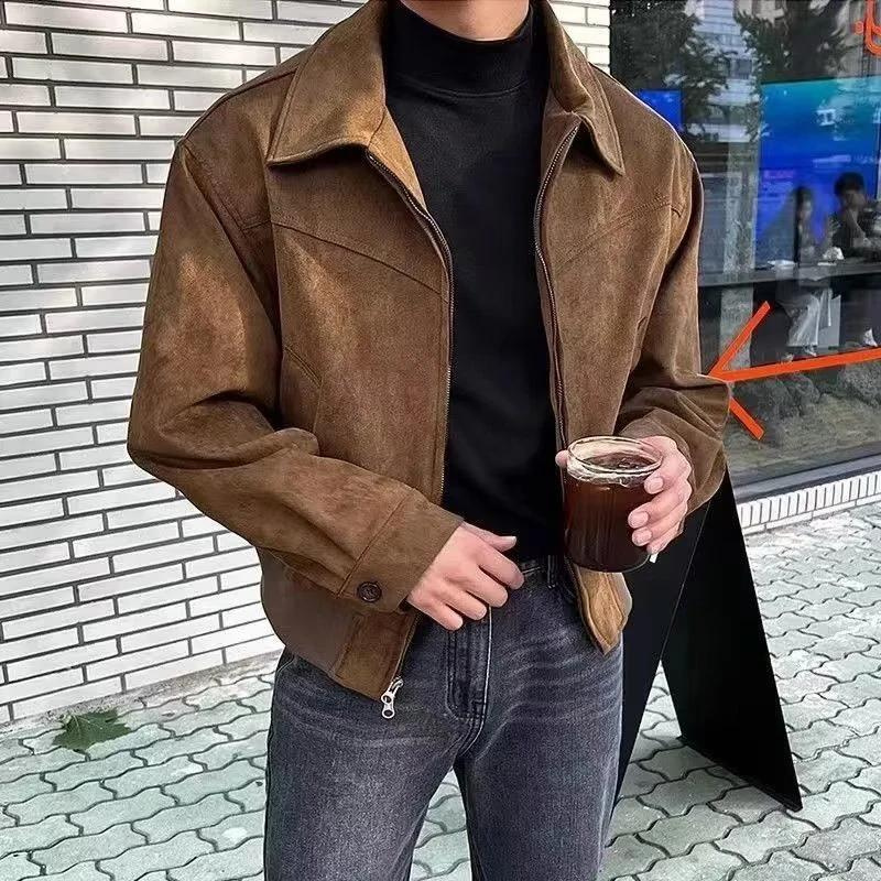 Men’s Faux Leather Overshirt Jacket | Button-Up | Casual Layering