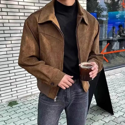 Men’s Faux Leather Overshirt Jacket | Button-Up | Casual Layering