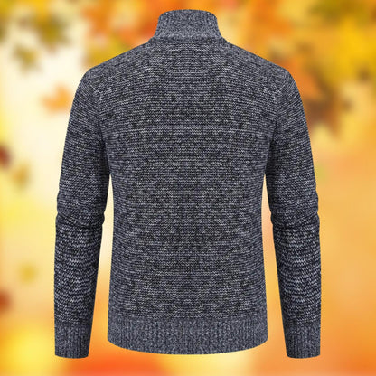 Quilted Knit Jacket | Mixed Fabric Design with Zip Closure