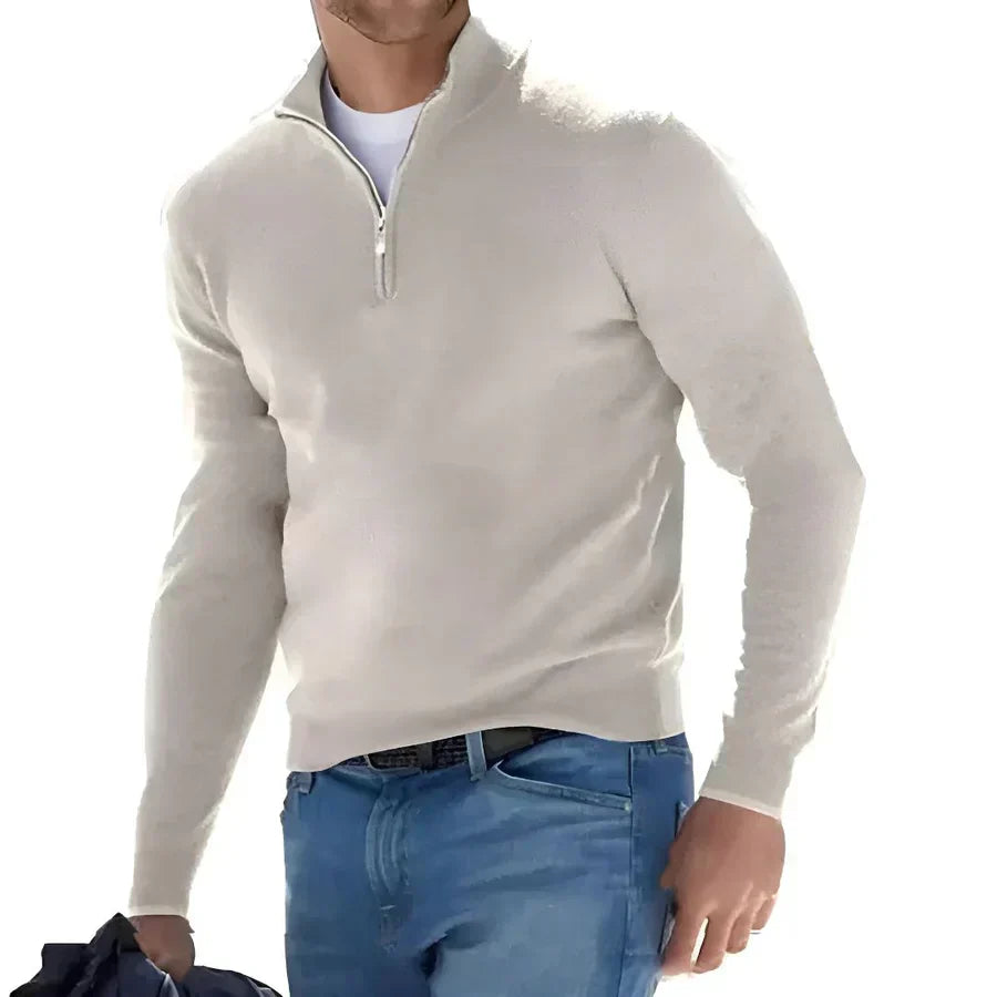 Men’s Quarter-Zip Sweater | Lightweight Cotton Pullover | Everyday Casual