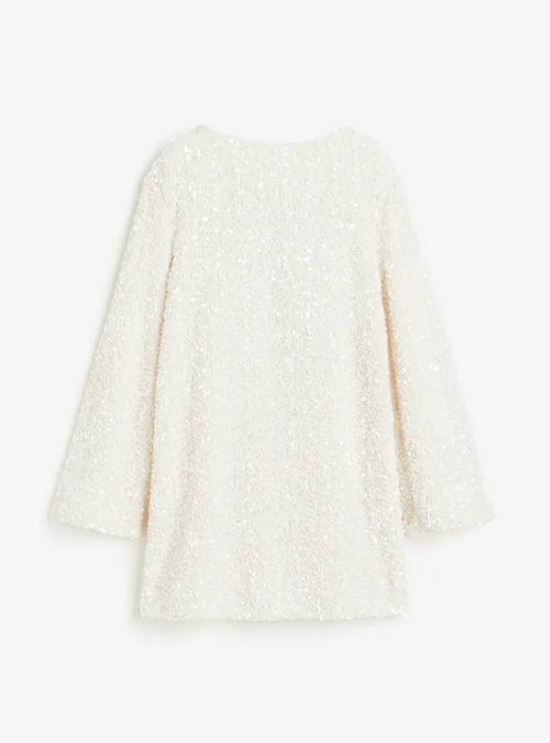 Sequin Long-Sleeve Mini Dress | Sparkling Party Look | Elegant Glam