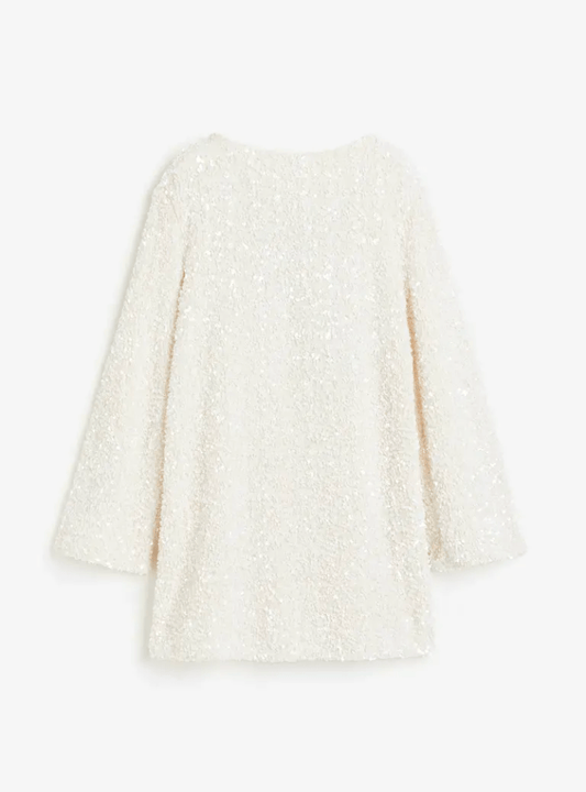 Sequin Long-Sleeve Mini Dress | Sparkling Party Look | Elegant Glam