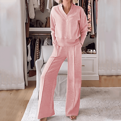 Wide-Leg Knit Lounge Set | Relaxed Fit Two-Piece for Everyday Comfort