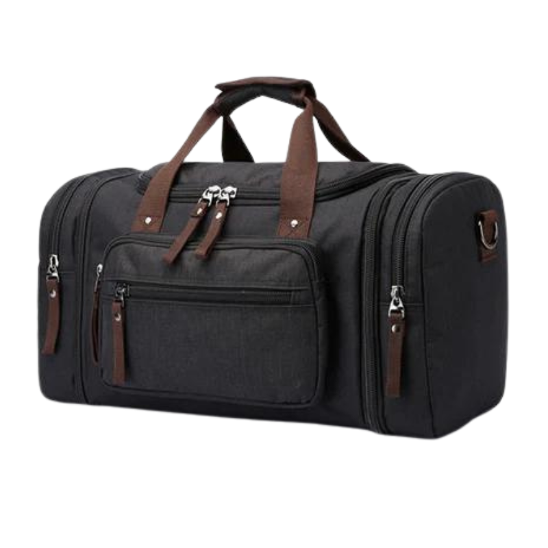 Men’s Canvas Duffel Bag | Weekender with Shoe Compartment | Travel Gym Holdall