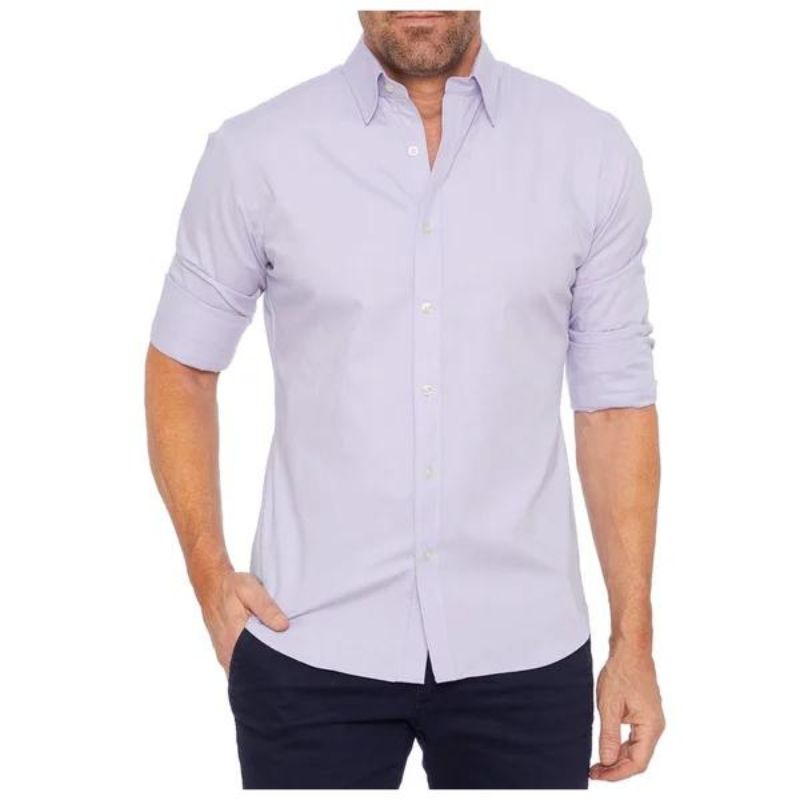 Men’s Stretch Cotton Dress Shirt | Classic Fit Button-Down | Everyday Office Shirt