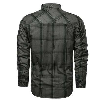 Men’s Flannel Shirt | Brushed Cotton Button-Up | Plaid Workwear Layer