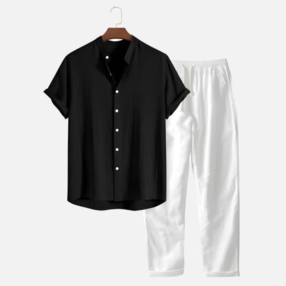 Men’s Summer Co-ord Set | Short Sleeve Shirt & Drawstring Pants