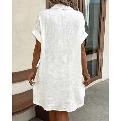 Button-Up Shirt Dress | Gauze Cotton | Relaxed Summer Fit