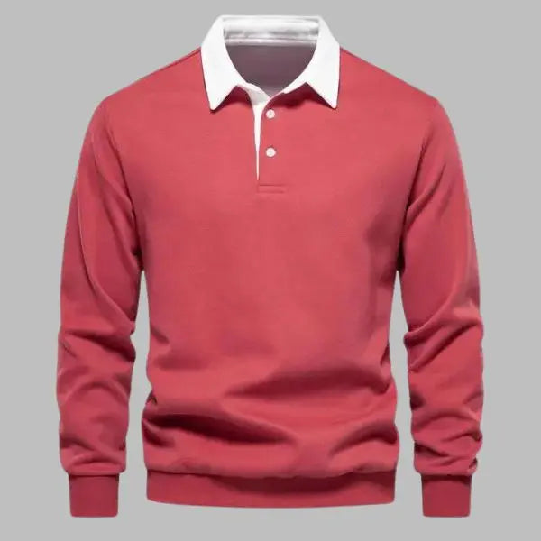 Men's Polo Collar Sweatshirt | Soft Knit Blend | Casual Smart-Layer