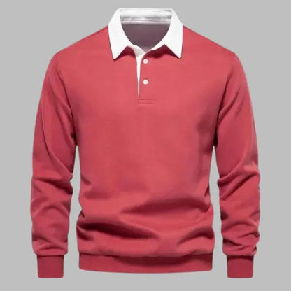 Men's Polo Collar Sweatshirt | Soft Knit Blend | Casual Smart-Layer