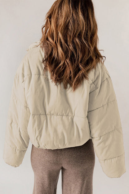 Cropped Puffer Jacket | High Collar | Lightweight Warmth | Winter Casual