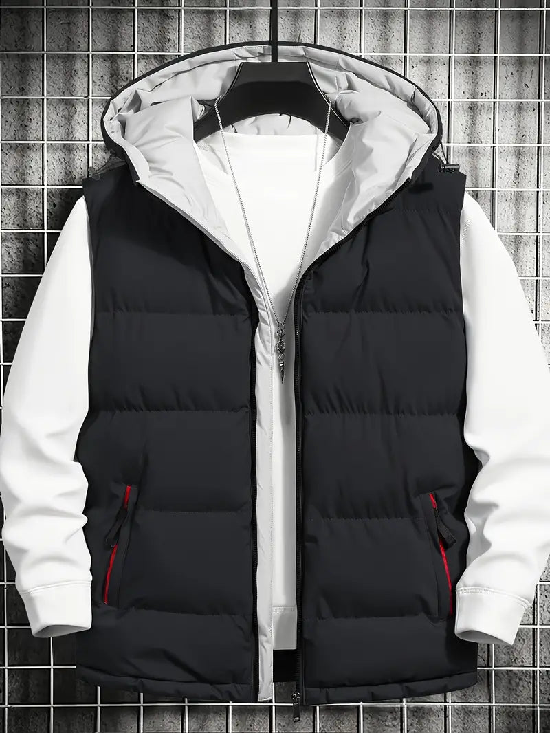 Men's Hooded Puffer Vest | Lightweight Insulation | Outdoor Layering Essential
