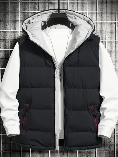 Men's Hooded Puffer Vest | Lightweight Insulation | Outdoor Layering Essential