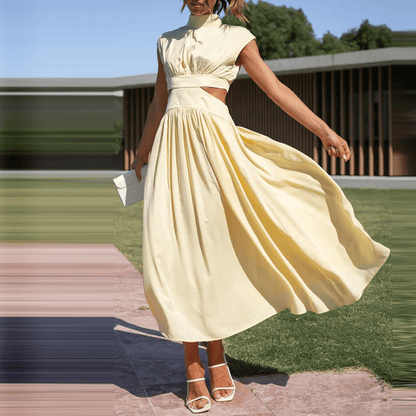 High Neck Cut-Out Midi Dress | Sleek Summer Occasionwear