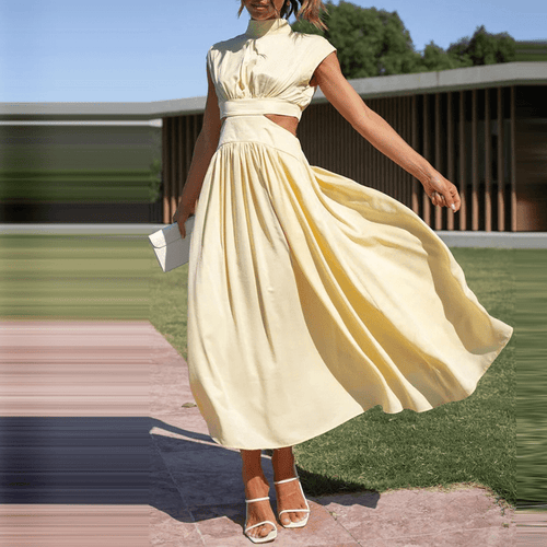 High Neck Cut-Out Midi Dress | Sleek Summer Occasionwear