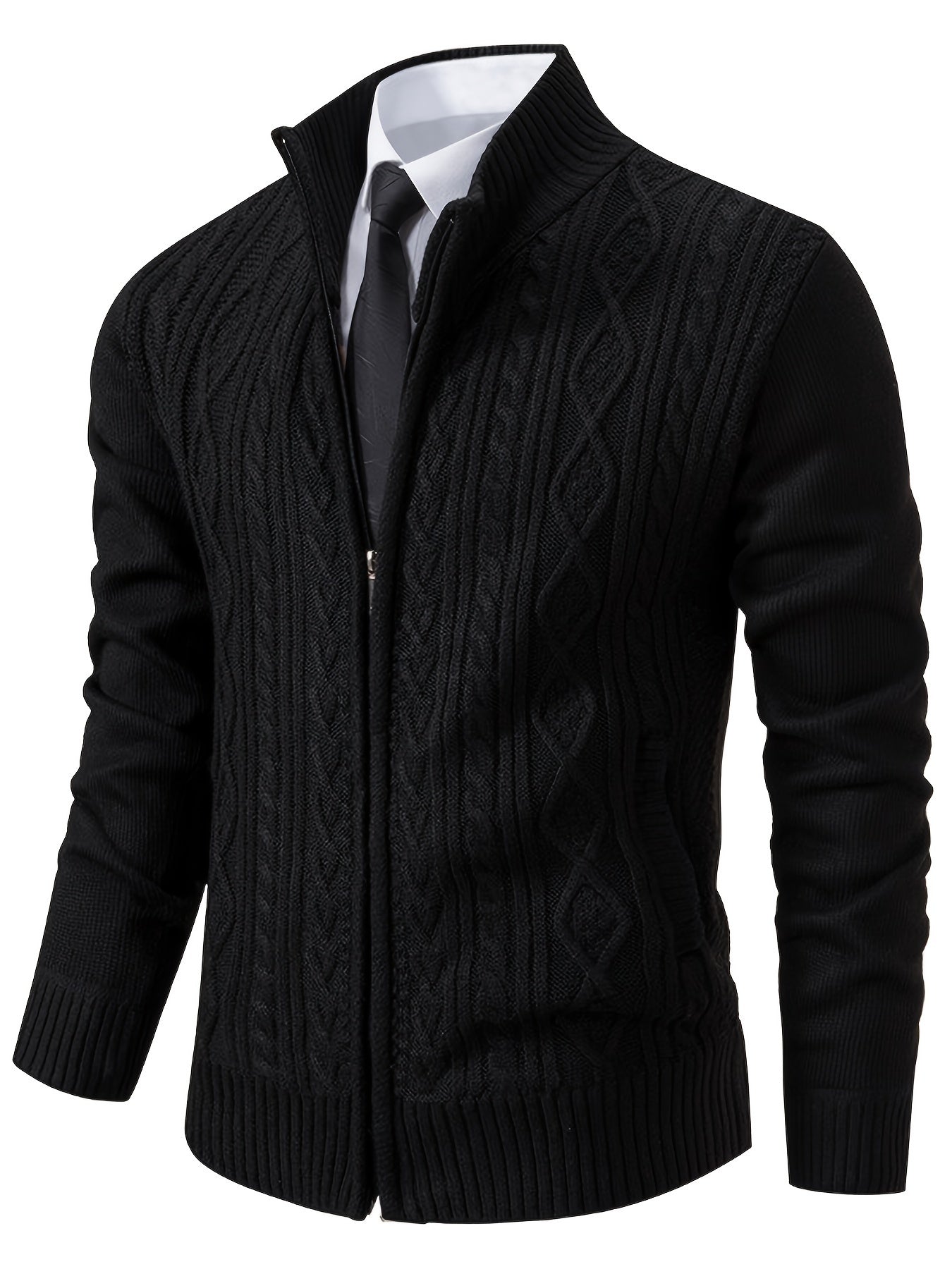 Men’s Knit Zip Jacket | Full-Zip Cardigan Style | Smart Casual Layer