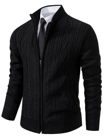 Men’s Knit Zip Jacket | Full-Zip Cardigan Style | Smart Casual Layer