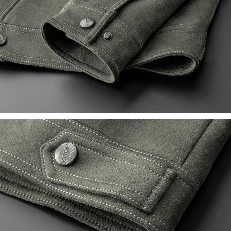 Men’s Suede Trucker Jacket | Classic Button-Up Outerwear for Transitional Weather