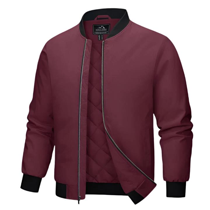 Men’s Quilted Bomber Jacket | Ribbed Trim | Lightweight Layer for Fall