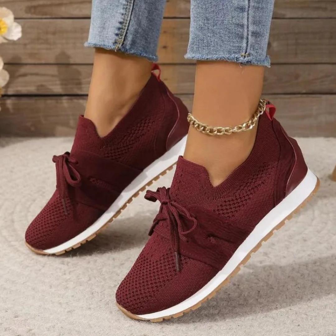 Knit Lace-Up Runners | Lightweight Slip-On Sneakers | Breathable Walking Design