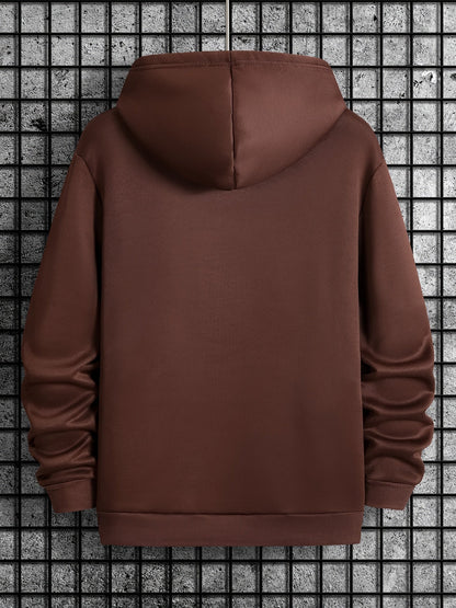 Men's Holiday Hoodie | Graphic Reindeer Print | Fleece Pullover Fit