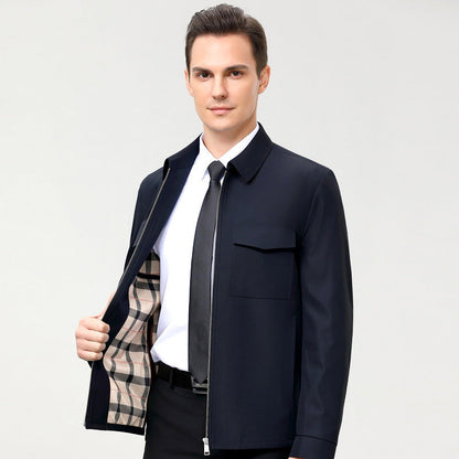 Men’s Smart Casual Jacket | Checked Lining | Lightweight Business Outerwear