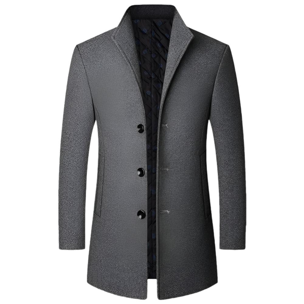 Men’s Wool-Blend Overcoat | Formal Mid-Length Winter Jacket