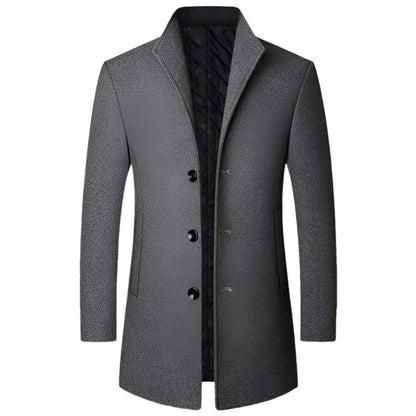 Men’s Wool-Blend Overcoat | Formal Mid-Length Winter Jacket