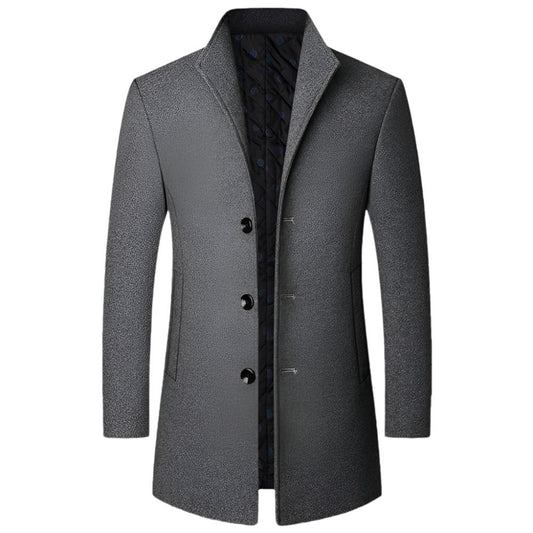 Men’s Wool-Blend Overcoat | Formal Mid-Length Winter Jacket