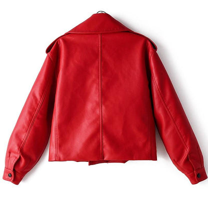 Cropped PU Leather Moto Jacket | Bold & Edgy | Adjustable Belt | Statement Outerwear