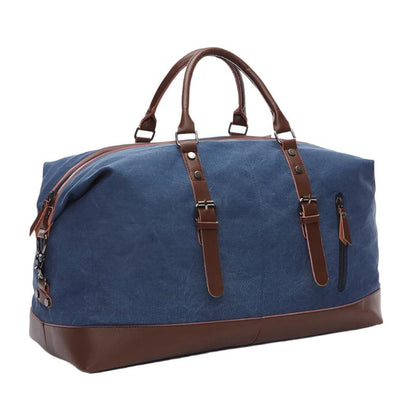 Canvas Weekender Duffel Bag | Leather Trim | Travel Carryall