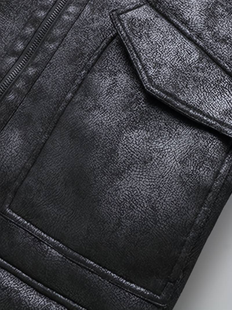Men's Shearling Aviator Jacket | Genuine Leather | Warm Lined | Classic Flight Style