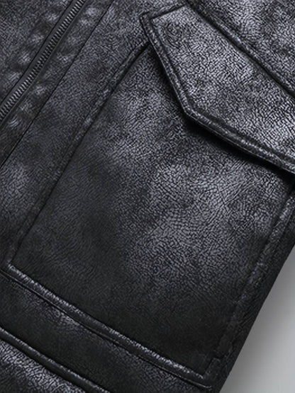 Men's Shearling Aviator Jacket | Genuine Leather | Warm Lined | Classic Flight Style
