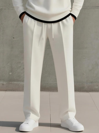 Men’s Collared Knit Set | Long-Sleeve Polo Top & Trousers | Smart Casual Outfit Canada