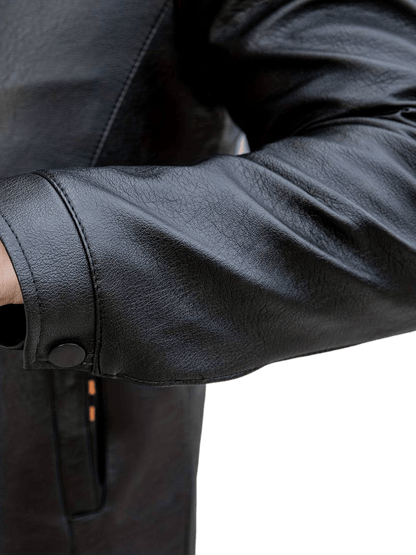 Men's Leather Jacket | Luxe Faux Fur Collar | Genuine Leather | Winter Warmth