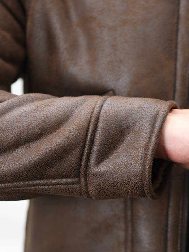 Men's Shearling Aviator Jacket | Genuine Leather | Warm Lined | Classic Flight Style