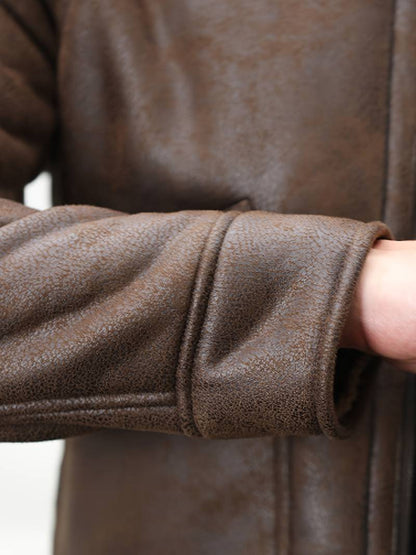 Men's Shearling Aviator Jacket | Genuine Leather | Warm Lined | Classic Flight Style