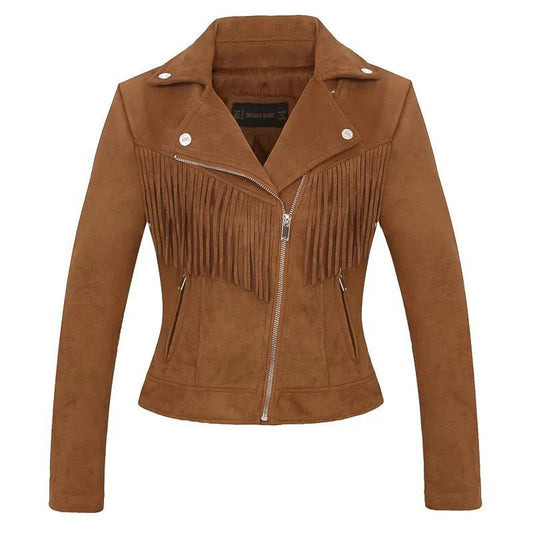 Fringe Suede Jacket | Western-Inspired Style | Faux Suede | Statement Outerwear