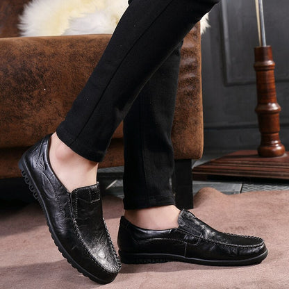 Men’s Classic Slip-On Loafers | Soft Leather | Comfort Driving Shoes