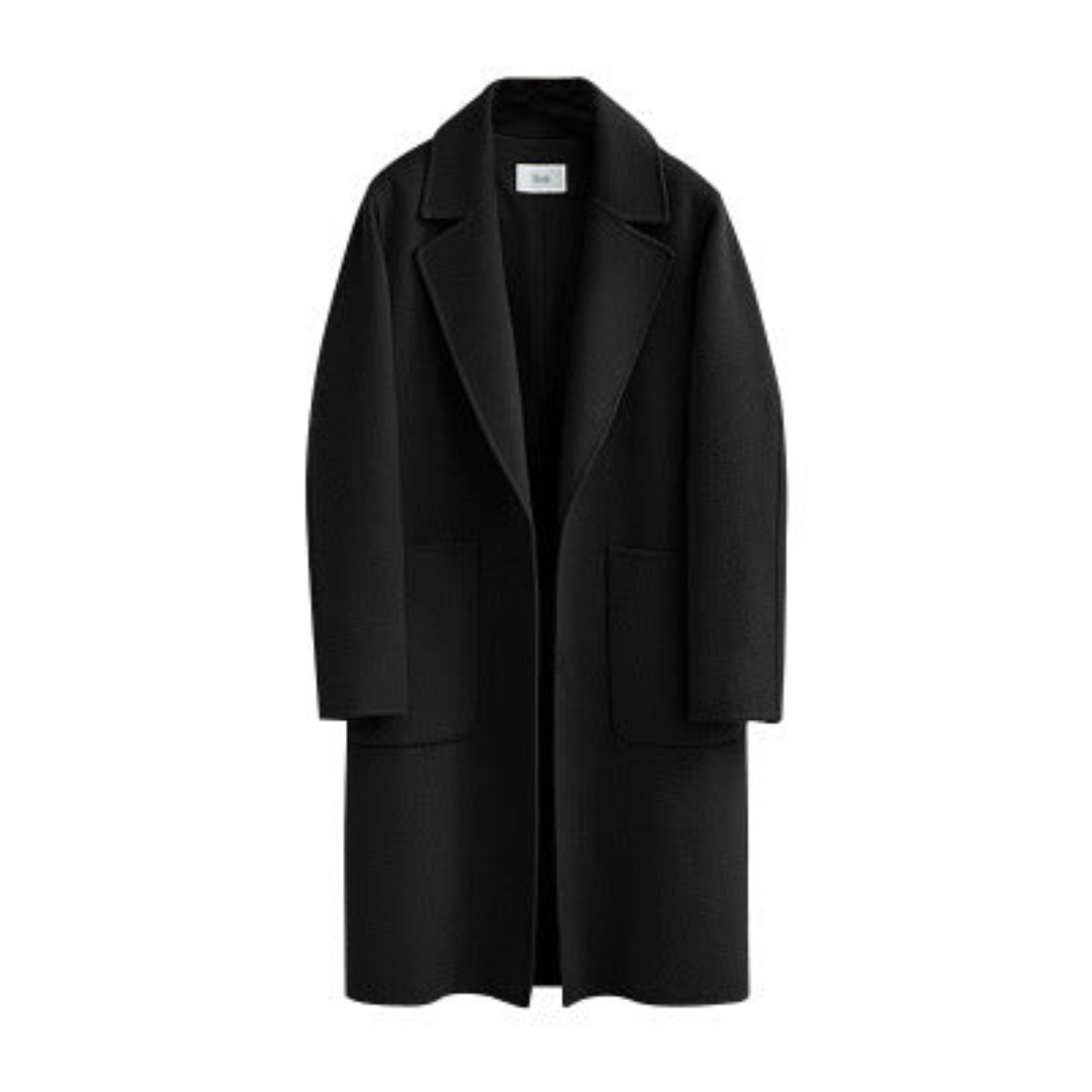 Long Wool-Blend Overcoat | Single-Breasted Classic | Tailored Cold-Weather Layer