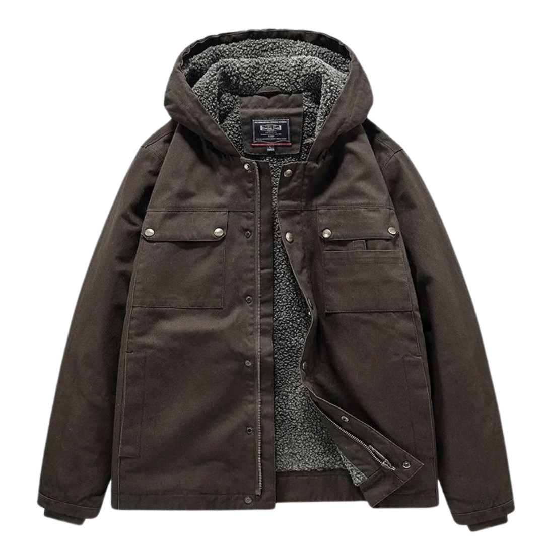 Sherpa-Lined Utility Jacket | Heavyweight Canvas | Cold Weather Essential