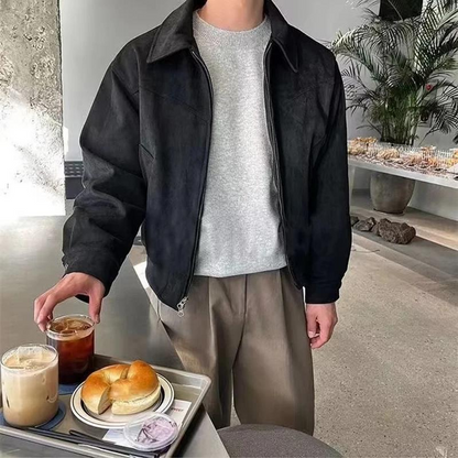 Men’s Faux Leather Overshirt Jacket | Button-Up | Casual Layering