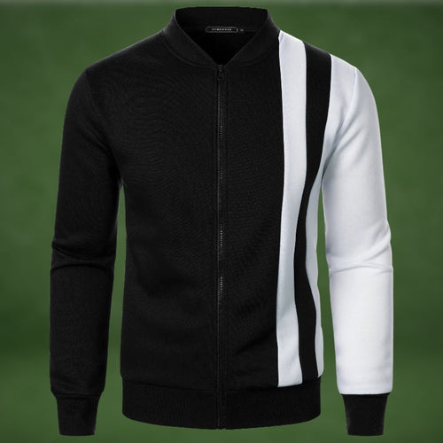 Men’s Colourblock Zip-Up Knit Jacket | Sporty Contrast Design | Lightweight Streetwear Layer