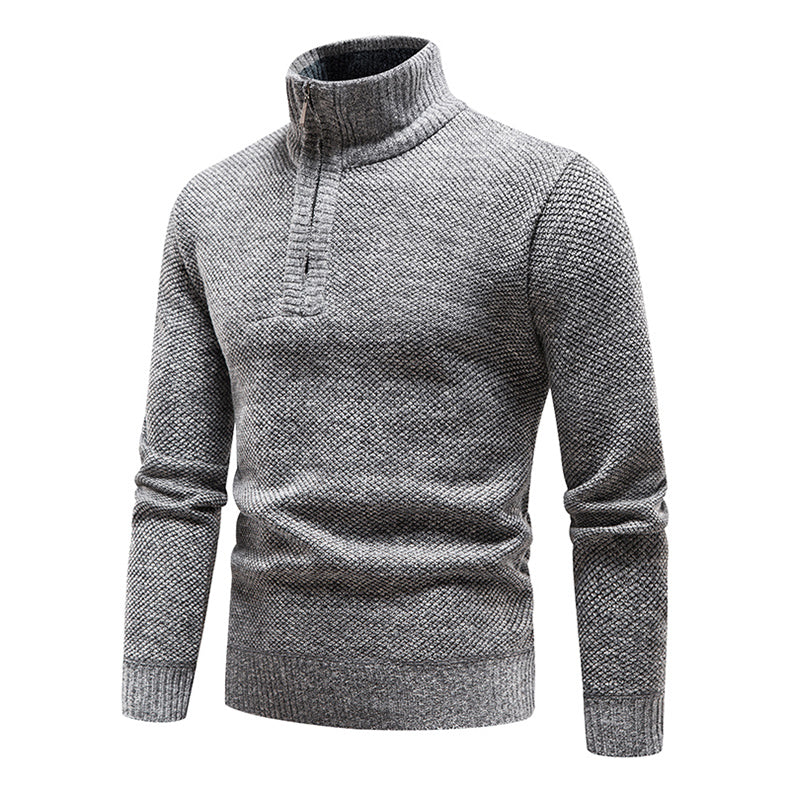 Men’s Half-Zip Sweater | Knitted Pullover with Stand Collar | Warm Casual Canada