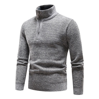 Men’s Half-Zip Sweater | Knitted Pullover with Stand Collar | Warm Casual Canada