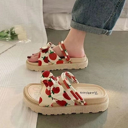 Knotted Platform Slide Sandals | Stretch Strap Summer Slip-Ons | Casual Comfort Footwear Canada