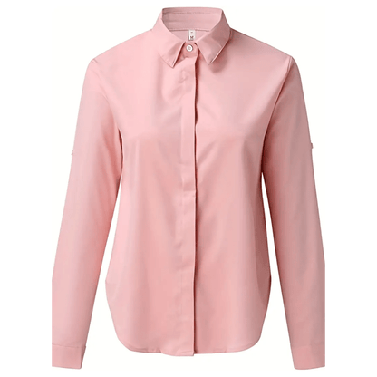 Longline Button-Up Shirt | Roll-Tab Sleeves | Classic Collar