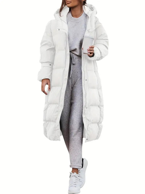 Longline Puffer Coat with Hood | Ultra-Warm Insulation | Water-Resistant | Winter Casual