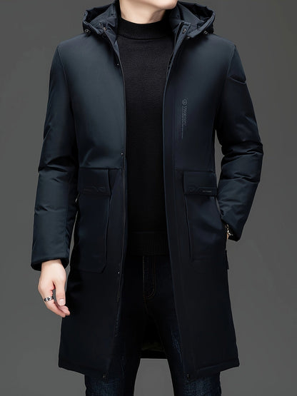 Men’s Hooded Winter Parka | Water-Resistant Longline Coat | Cold Weather Performance Outerwear