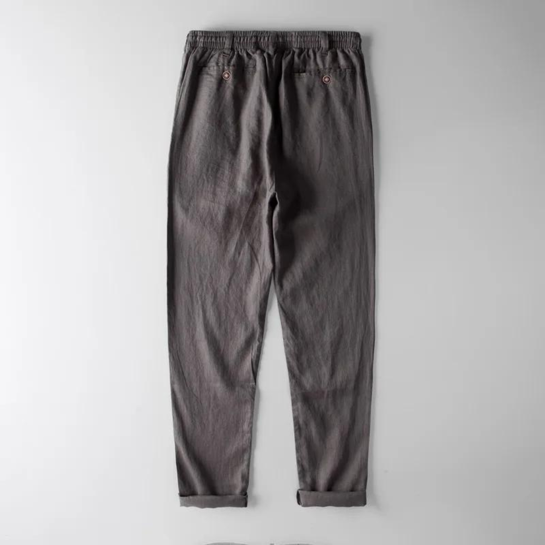 Men’s Relaxed Linen-Blend Pants | Elastic Waist | Breathable Summer Loungewear